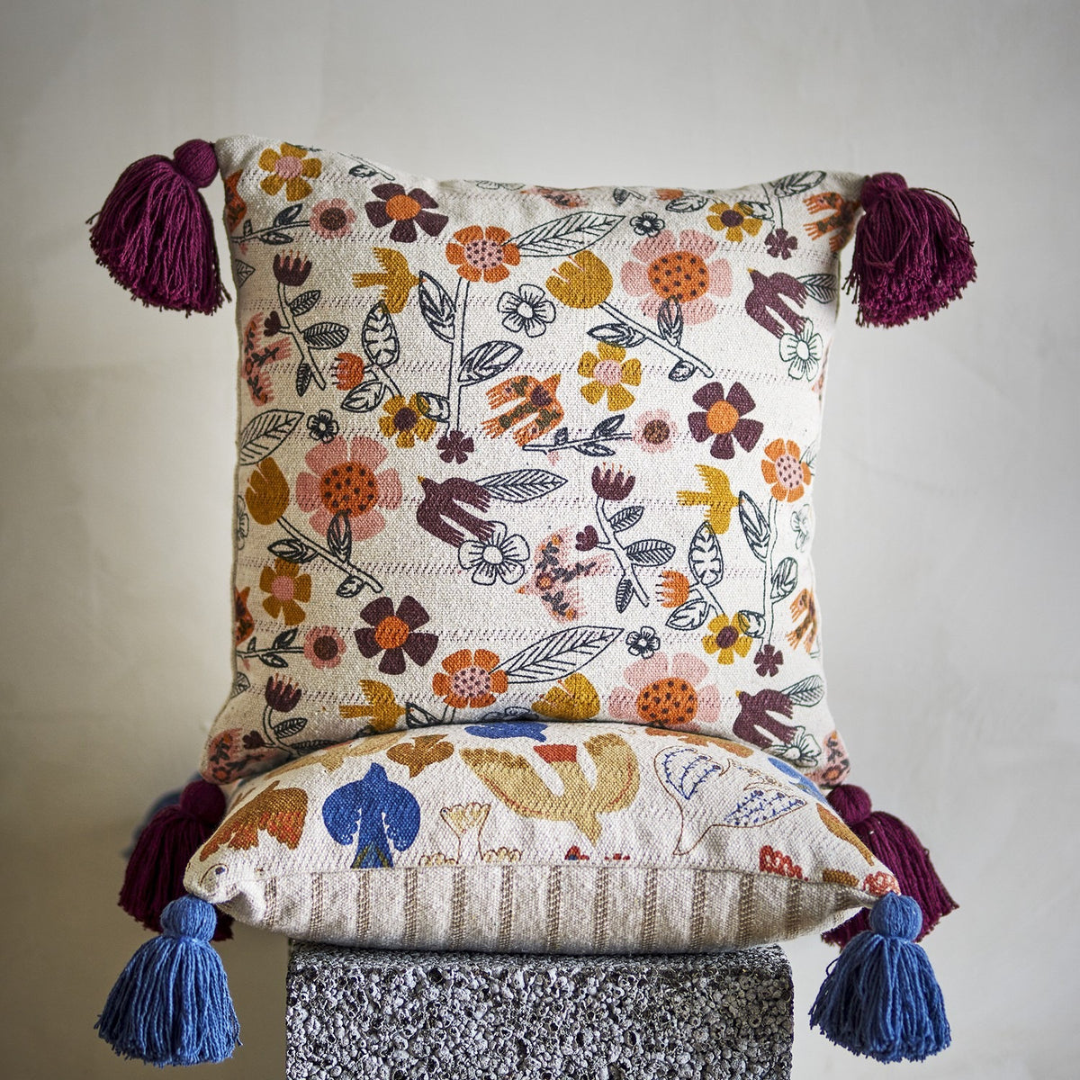 Vivielle Floral Cotton Cushion - Multi