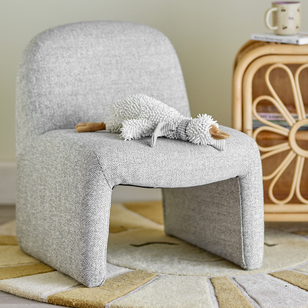 Neel Wooden Kids Chair - Grey