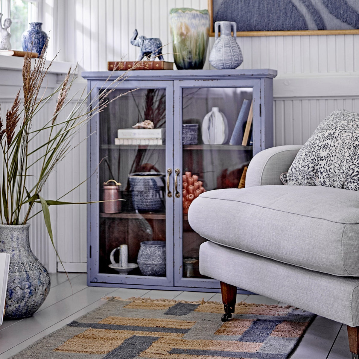 Hazem Wooden Cabinet 91cm - Blue
