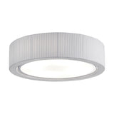 Urban PF/60 Ribbon LED ceiling light, a round drum-shaped flush fixture with white pleated ribbon shade and glowing white diffuser underside, shown on a plain white background.