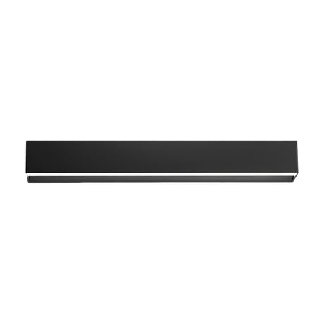 Toy S LED Wall Light in black, a slim rectangular bar measuring 57.7cm with an integrated LED strip along its lower edge, shown on a plain white background.