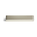 Toy R LED Wall Light 43.7cm, a slim rectangular fitting with rounded ends in a champagne-silver finish, shown front-on with a visible light strip along its lower edge on a plain white background.