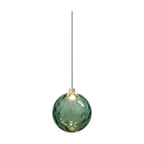 Murané Forest Green Glass Sphere Pendant Light 18cm - Champagne
