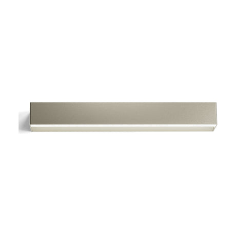 Toy S LED Wall Light in Brushed Titanium finish, a slim rectangular bar, 57.7cm wide, with integrated LED light emitting from a slot along its lower edge, shown on a plain white background.