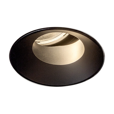 James Aluminium Round Recessed LED Downlight 4cm in black, showing the circular trim and angled reflector with integrated LED, on a plain white background.