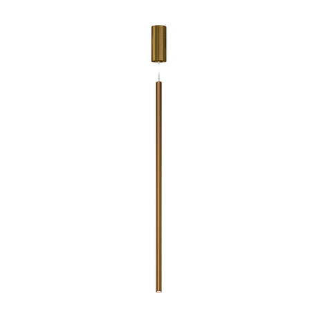 To-Be Aluminium Linear LED Pendant Light, a slim 85cm rod in brushed bronze with integrated LED tip, suspended on a fine cable against a plain white background.