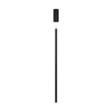 To-Be Aluminium Linear LED Pendant Light 85cm in matt black, a slender tube fixture with integrated LED tip, shown on a plain white background.