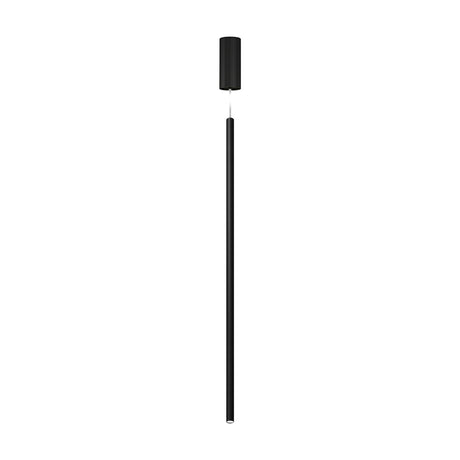 To-Be Aluminium Linear LED Pendant Light 85cm in matt black, a slender tube fixture with integrated LED tip, shown on a plain white background.