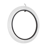Roda S/120/V Ribbon Ring LED pendant light, a large circular fixture with pleated white translucent fabric around a black inner ring, shown on a plain white background.