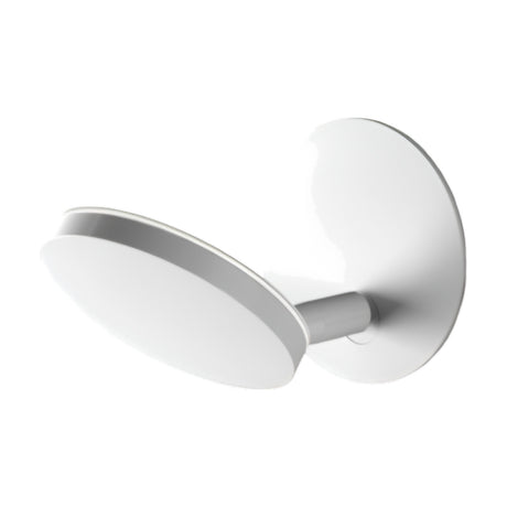 Bella Direct Aluminium Recessed LED Wall Light in white, with a round wall plate, short stem and round tilting head, shown on a plain white background.