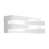 Cross Glass LED Wall Light 30cm in white, with two offset horizontal bars creating a crossed silhouette and integrated LED glow between them, shown on a plain white background.