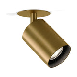 Carl Adjustable Recessed LED Downlight in Brushed Bronze, with a round ceiling trim, short stem, and angled cylindrical head, shown on a plain white background.