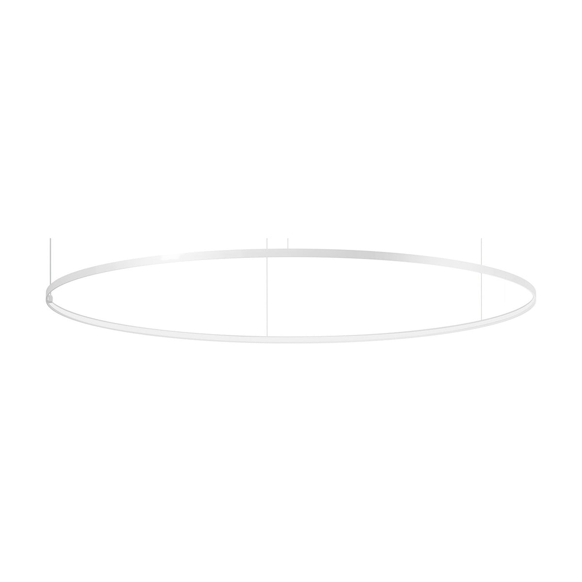 Zero Round Aluminium Ring LED Pendant Light, a slim 193cm white circular pendant suspended on fine wires, shown against a plain white background.
