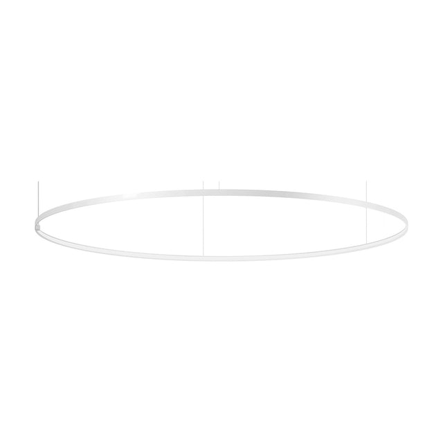 Zero Round Aluminium Ring LED Pendant Light, a slim 193cm white circular pendant suspended on fine wires, shown against a plain white background.
