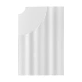 Arid Wall Light Tile in Textured White aluminium, rectangular with fine vertical ribs and a curved cut-out at one corner, shown on a plain white background.