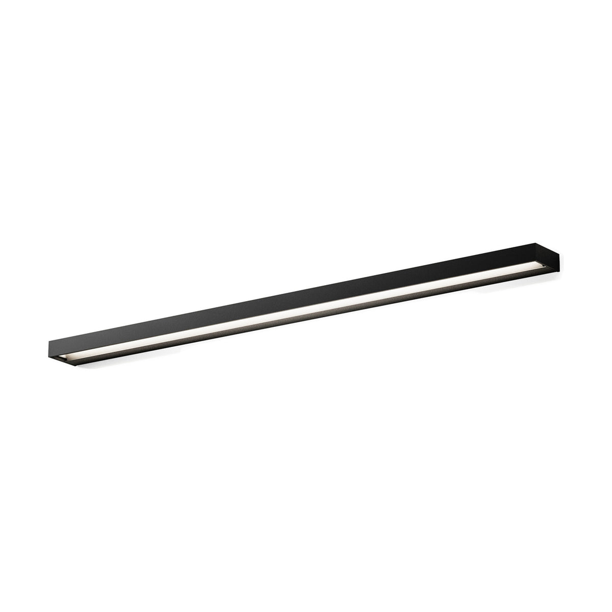 Zero Line Metal Linear Wall & Ceiling Light, 102cm, in matte black with a slim rectangular profile and integrated LED diffuser strip, shown on a plain white background.
