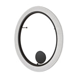 Roda PF/150 Ribbon LED wall or ceiling light with a large round white pleated ribbon shade framed by a slim black inner ring, shown at an angle on a plain white background.