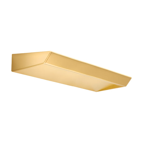 Gonio Linear LED Wall Light 58cm in brushed brass, a slim angular bar with a trapezoid profile, shown against a plain white background.