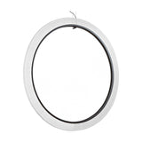 Roda S/200/V Ribbon Ring LED pendant light, a large vertical hoop with pleated white translucent ribbon shade and dark inner ring, shown on a plain white background.