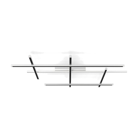 Hilow Black Diffuser Frame LED Ceiling Light in white, with crossing straight bars forming an open, layered frame against a plain white background.