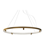 Arena Aluminium Ring LED Pendant Light, 194cm circular design in Brushed Bronze with integrated inner light line and small edge-mounted spot heads, shown on a plain white background.