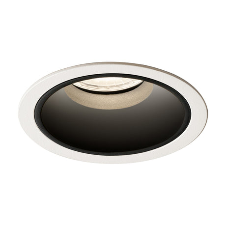 Jarvis Fixed round recessed downlight, 8.5cm, with white outer trim, black reflector cone, and integrated LED, shown on a plain white background.