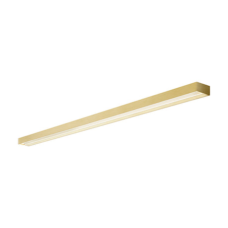 Zero Line Metal Linear Wall & Ceiling Light 102cm in Brushed Brass, a slim rectangular bar with an integrated LED diffuser strip, shown on a plain white background.