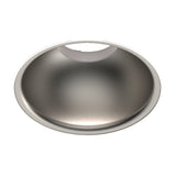 Bug Halo Recessed LED Downlight in Brushed Titanium, showing a round deep-bowl reflector with a silver-grey brushed finish, photographed on a plain white background.
