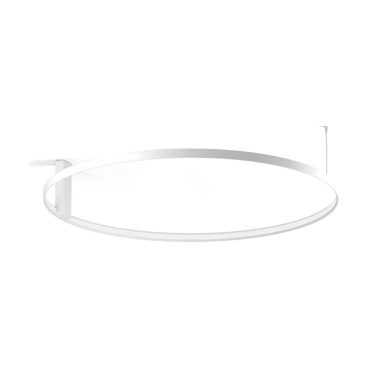 Zero Round Aluminium Ring LED Wall & Ceiling Light, 98cm, a slim white circular ring fixture with a short wall mounting arm, shown on a plain white background.