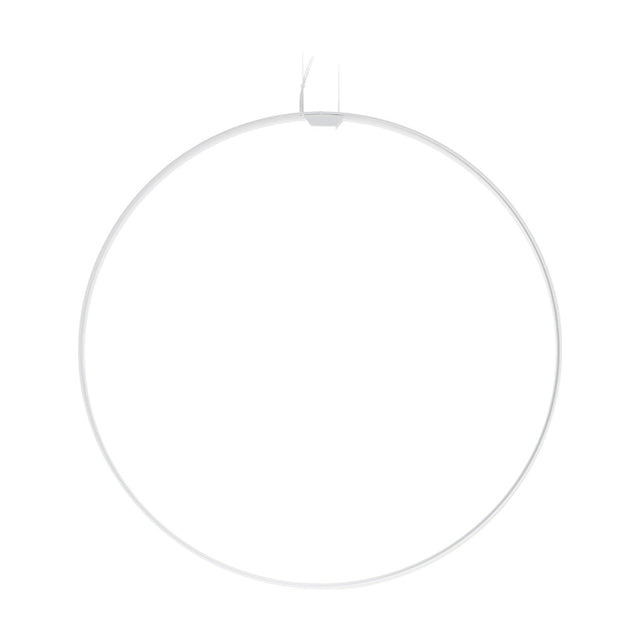 Zero Round Vertical Ring Pendant Light, a slim 74cm white circular pendant with integrated LED tracing the ring, shown on a plain white background.