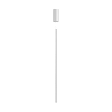 To-Be linear LED pendant light in white, a slim 85cm aluminium tube suspended from a round ceiling canopy on a thin cable, shown against a plain white background.
