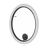 Roda PF/200 ribbon LED wall and ceiling light with a large circular ring in pleated white translucent fabric around a matte black inner frame, shown on a plain white background.
