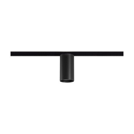 432 Ways Street Cylinder Track Ceiling Light in black, a single cylindrical spotlight mounted on a straight track, shown on a plain white background.