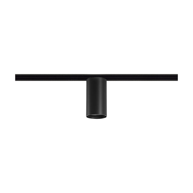 432 Ways Street Cylinder Track Ceiling Light in black, a single cylindrical spotlight mounted on a straight track, shown on a plain white background.
