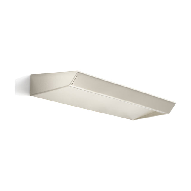 Gonio Linear LED Wall Light 58cm in Brushed Titanium, a slim angled wedge-shaped fixture with integrated LED, shown against a plain white background.