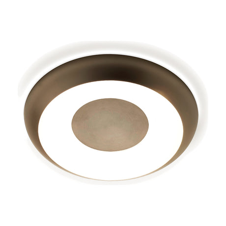 Superbold LED flush ceiling light, 62.3cm round fixture with brushed bronze outer dish and centre disc framing a glowing white ring, shown on a plain white background.