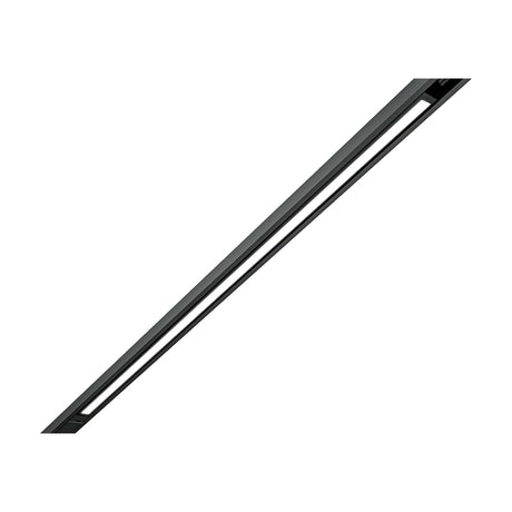 Street Line Linear LED Track Spotlight in black, a slim bar with a continuous white diffuser strip, shown diagonally on a plain white background.