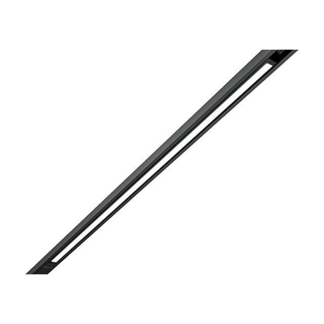 Street Line Linear LED Track Spotlight in black, a slim bar with a continuous white diffuser strip, shown diagonally on a plain white background.