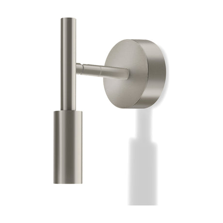 Tubino Aluminium LED Wall & Ceiling Light in Brushed Titanium finish, featuring a round wall plate with a short arm and slim upright tube, shown on a plain white background.