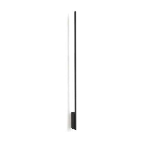 Hilow Line linear wall light, 150cm matt black slim bar with white diffuser and small rectangular mounting bracket, shown on a plain white background.