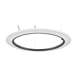 Roda S/120 Ribbon Ring LED pendant light, a large circular fixture with a white translucent pleated ribbon shade around a dark inner ring, shown against a plain white background.