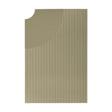 Arid Wall Light Tile in Textured Olive Grey, a rectangular aluminium panel with fine parallel fluting and a smooth curved cut-out, shown on a plain white background.