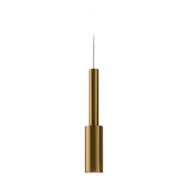 Tubino Aluminium LED Pendant Light in Brushed Bronze, a slim single cylinder on a fine cable, shown on a plain white background.
