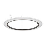 Roda S/150 Ribbon Ring LED pendant light, a large circular fixture with pleated white translucent shade around a dark inner ring, shown suspended against a plain white background.