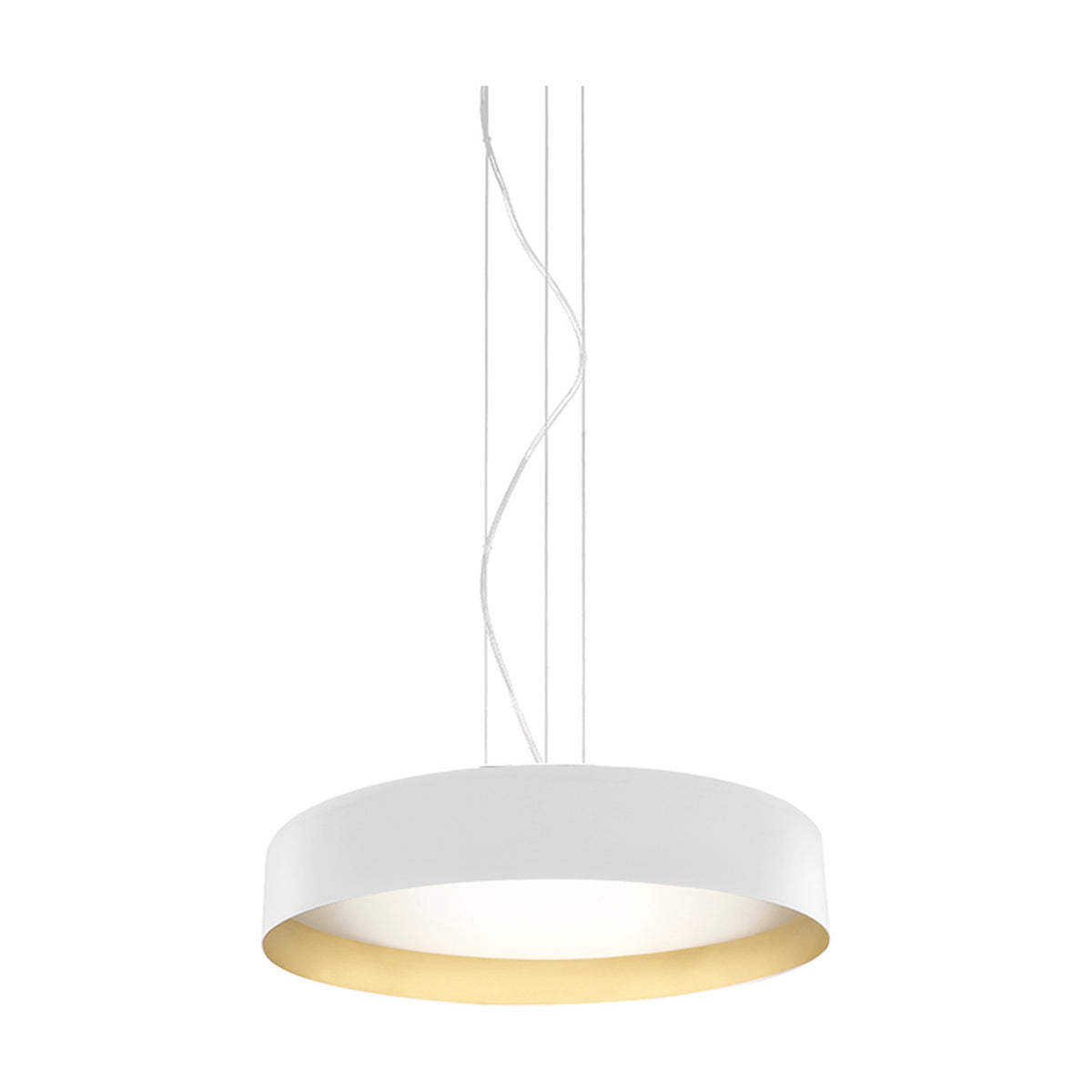 Ginevra 50 Drum LED Pendant Light - Matt White & Brass