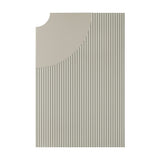 Arid Wall Light Tile in Textured Pebble Grey, an aluminium panel with fine vertical fluting and a smooth curved cutout, shown against a plain white background.