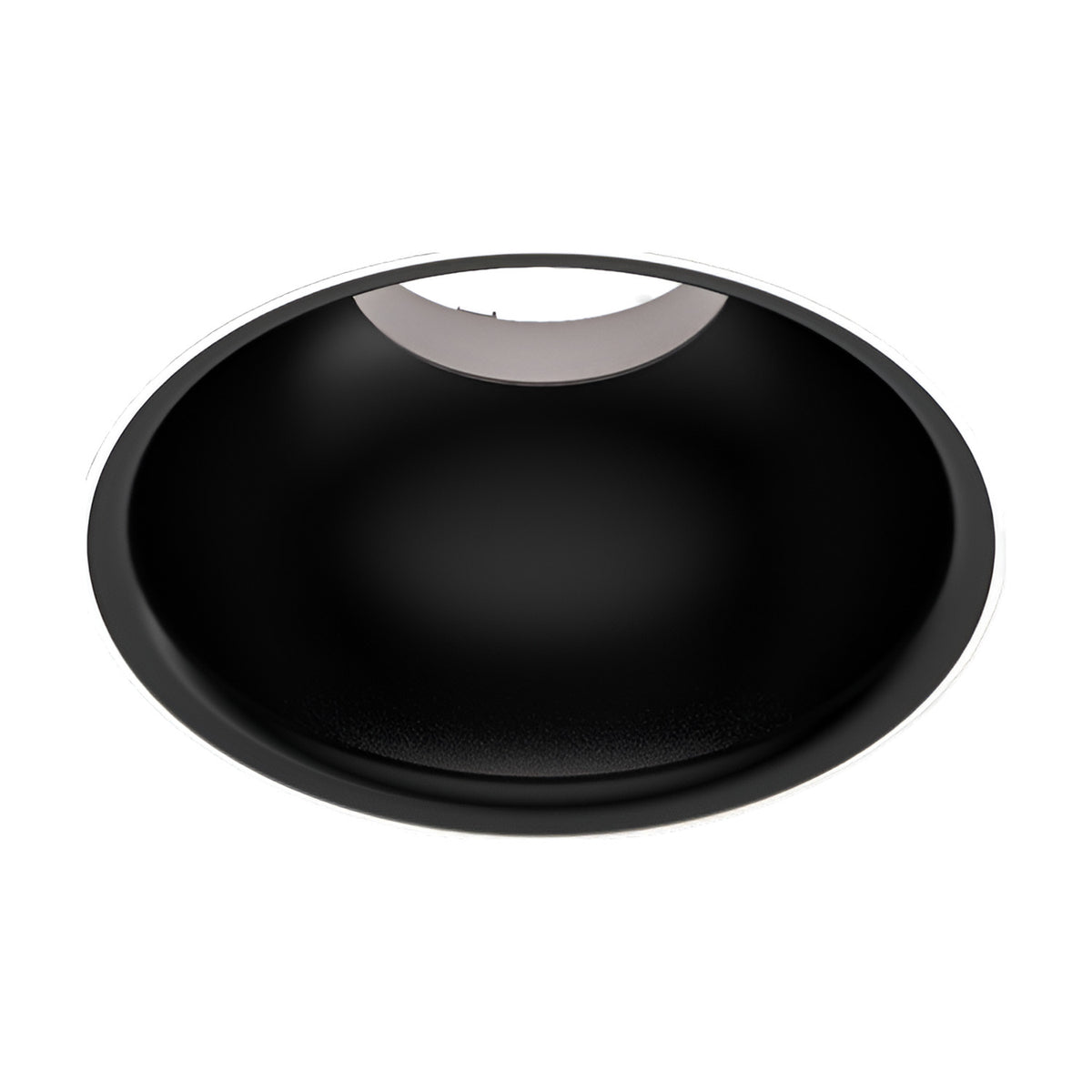 Bug Halo Recessed LED Downlight in black, round deep-set reflector with integrated LED, shown against a plain white background.