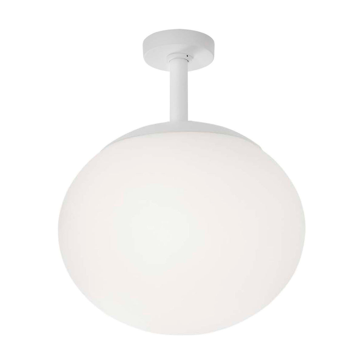 Elipse PF/50 Globe LED outdoor ceiling light with a large flattened white globe shade on a short stem and round canopy, shown against a plain white background.