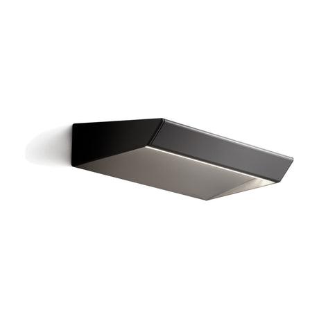 Gonio LED Wall Light 30cm in black, a slim angled wedge-shaped fixture with integrated LED strip lighting, shown on a plain white background.
