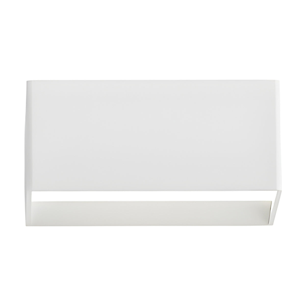 Toy S LED Wall Light in white, a compact rectangular box with clean edges and a slim light-emitting opening along the lower edge, shown on a plain white background.